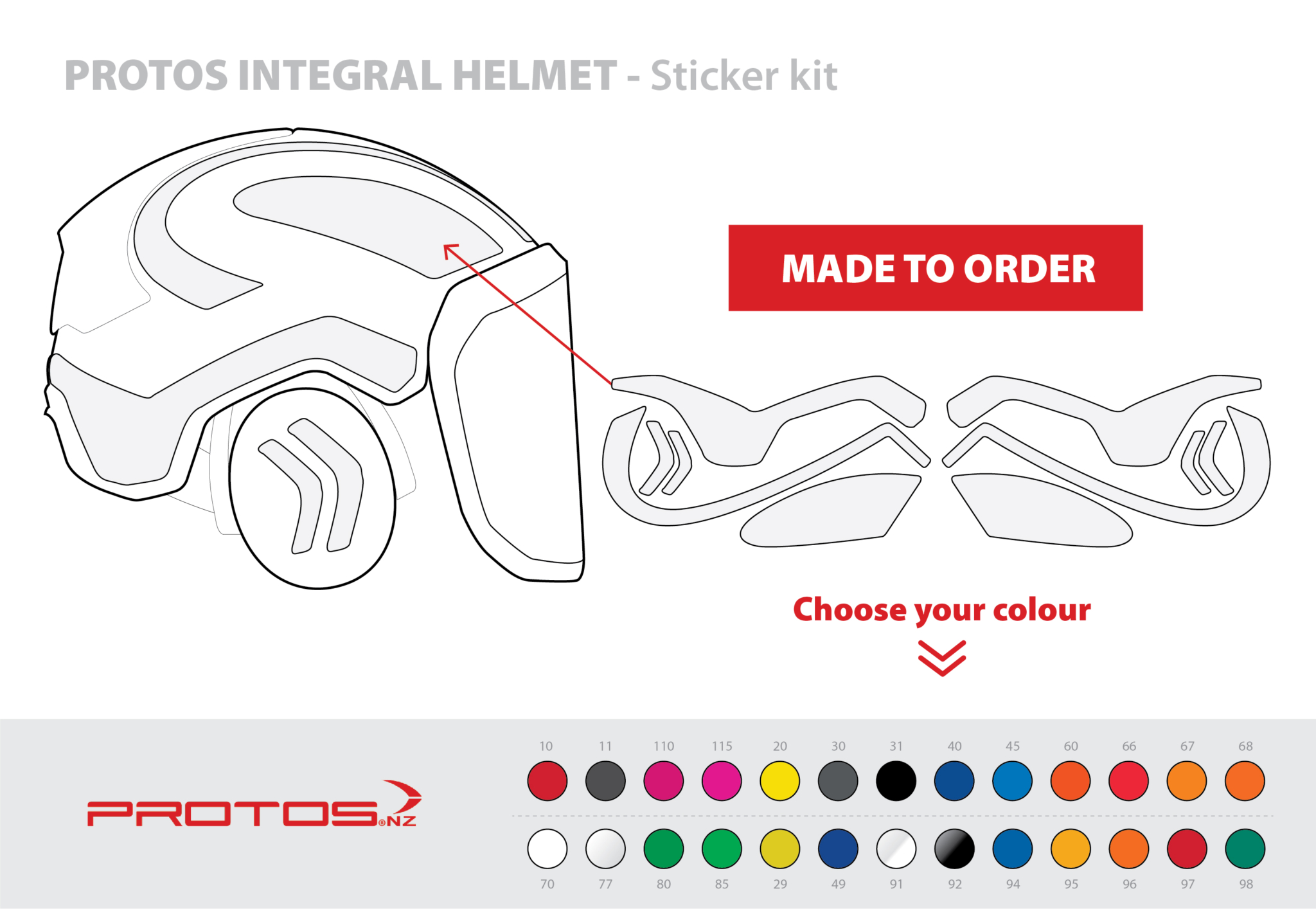 STICKER KIT PROTOS® HELMET PROTOS®NZ